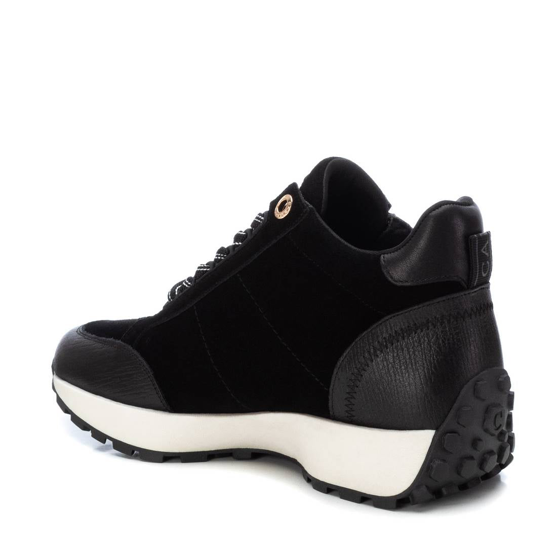 Carmela 16088103 sneaker femme noir cuir plat