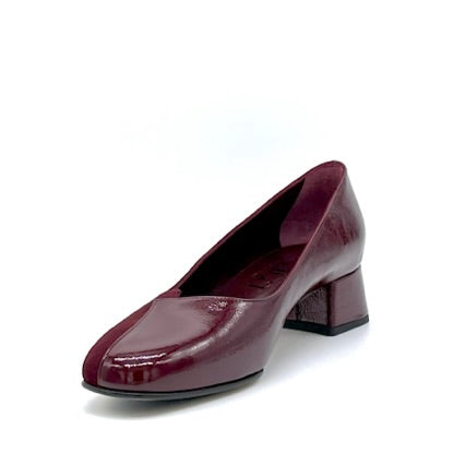 Elata 53529 escarpins bordeaux daim vernis petit talon