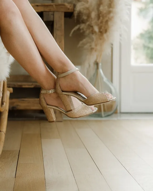 Dessine Moi Un Soulier Charlotte sandale champagne paillettes