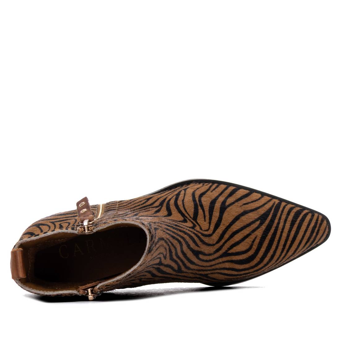 Carmela 16438603 bottines cuir camel animal talon