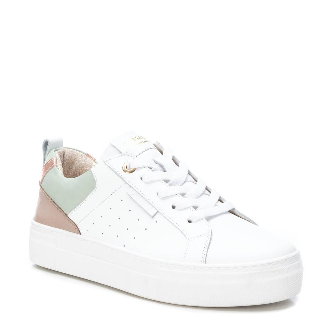 Carmela 16133302 basket cuir verte lacets