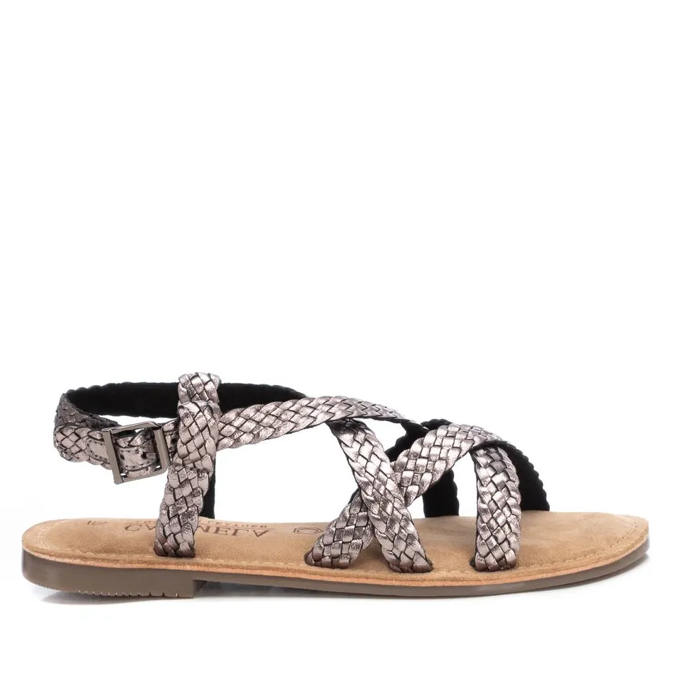 Carmela 16164802 sandales cuir gris plates