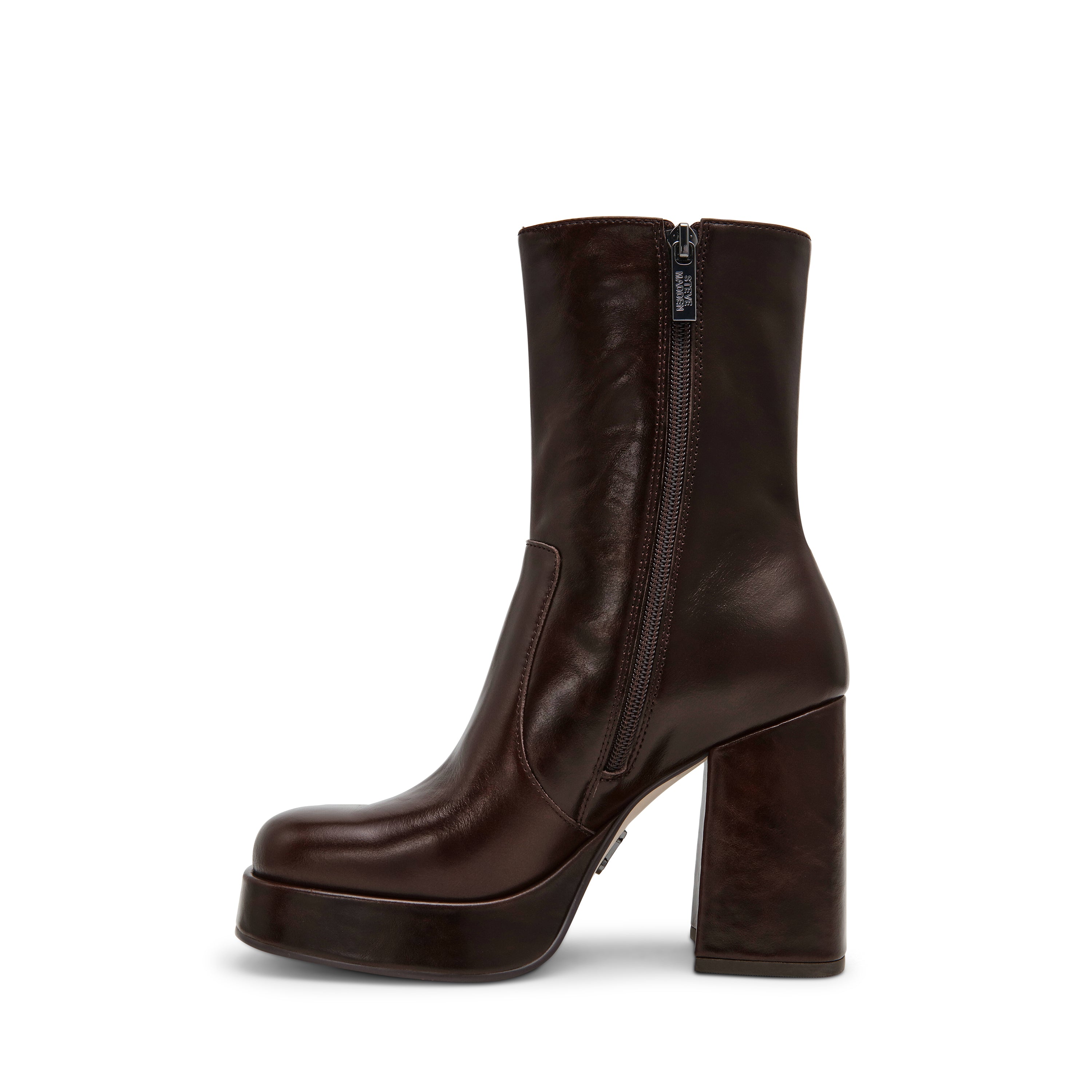 Steve Madden Echos bottine cuir marron talon 8 cm