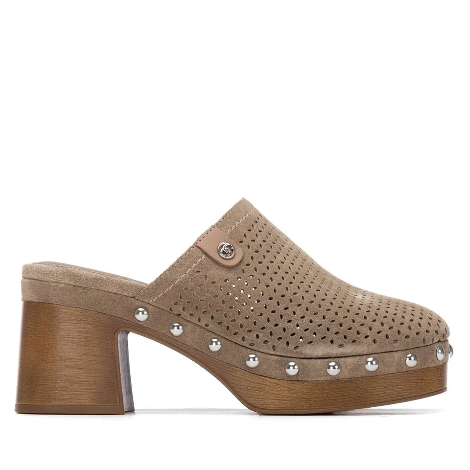 Carmela 16328302 sabot femme cuir taupe talon 8cm