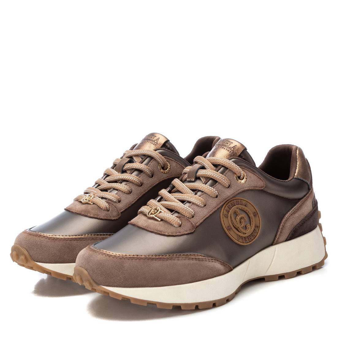 Carmela 16199704 sneaker marron cuir semelle crantée