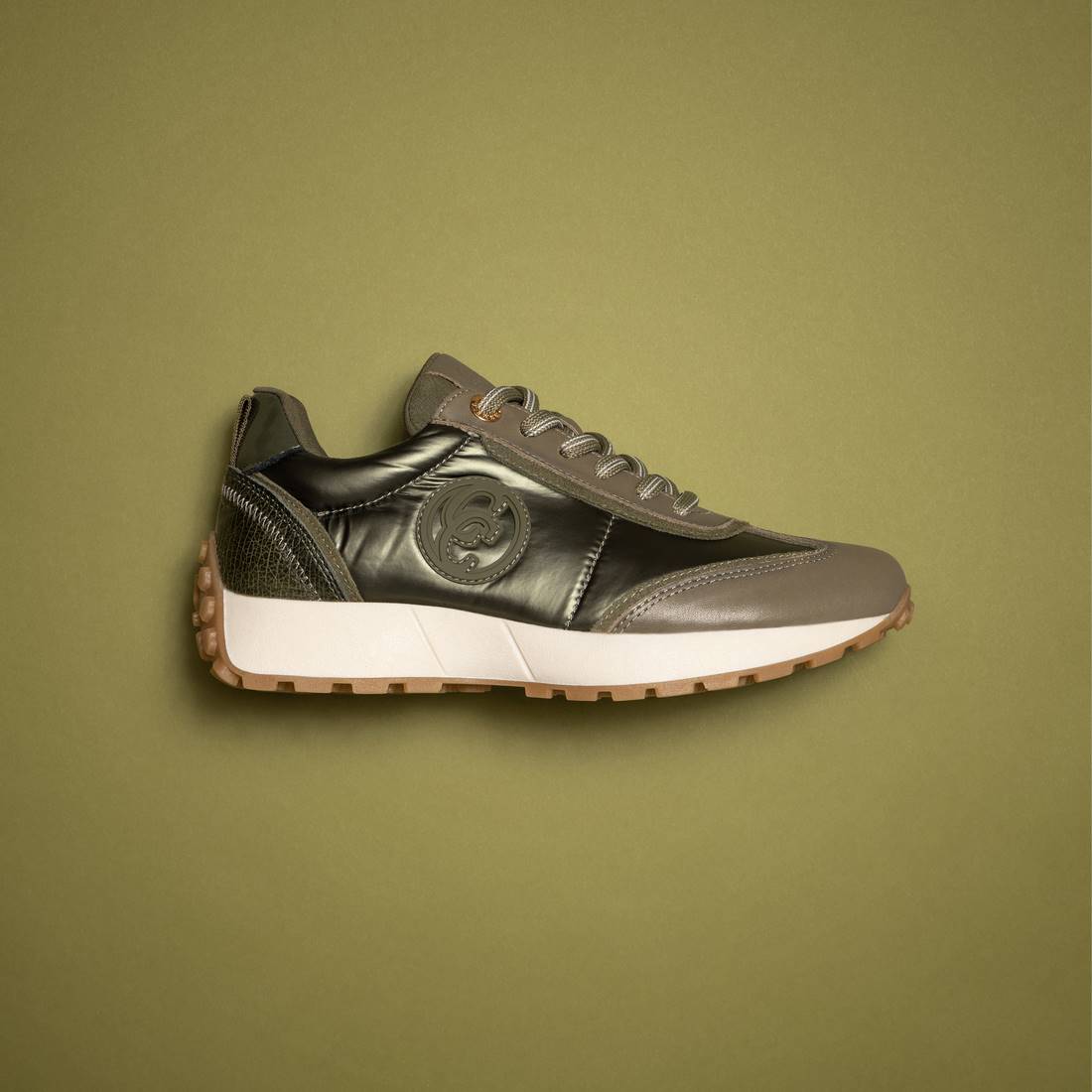 Carmela 16111701 baskets femme vertes cuir
