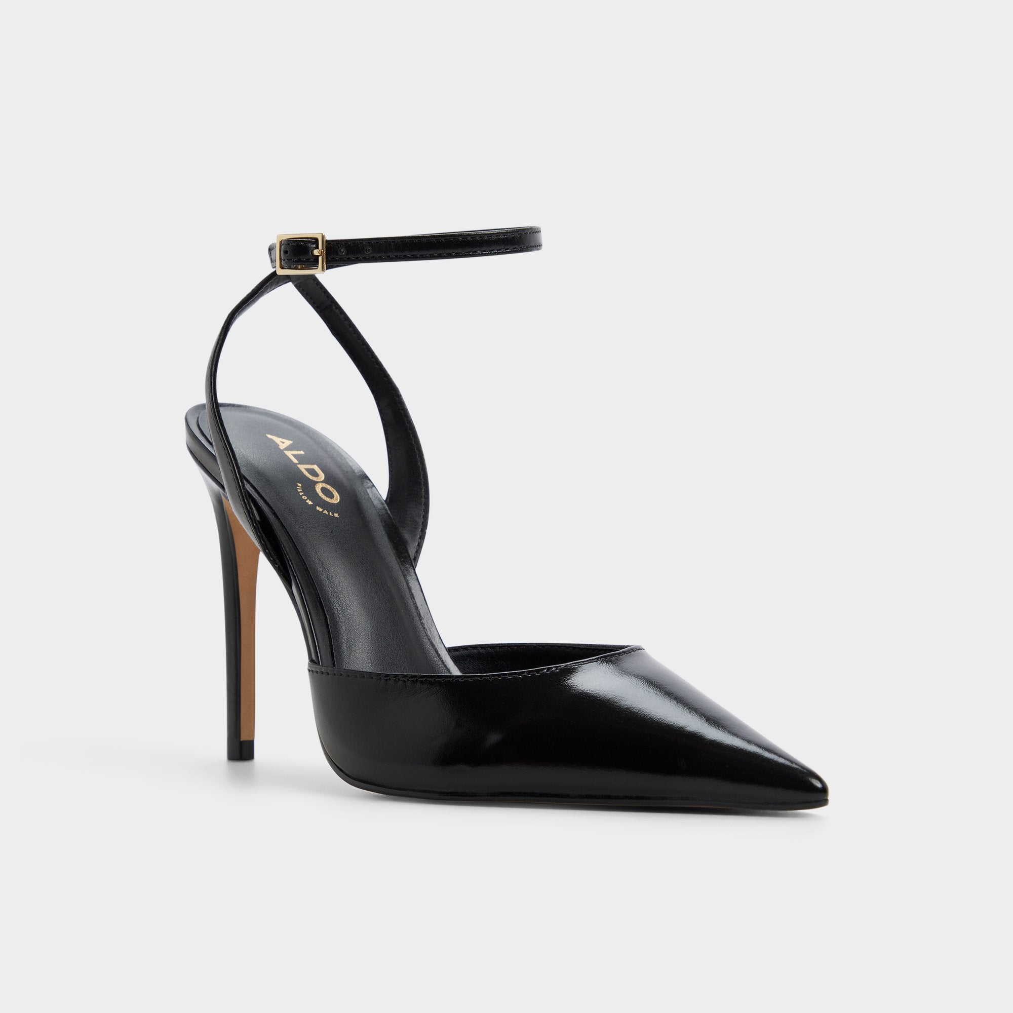 ALDO Nikkolia escarpins vernis noirs boucle dorée