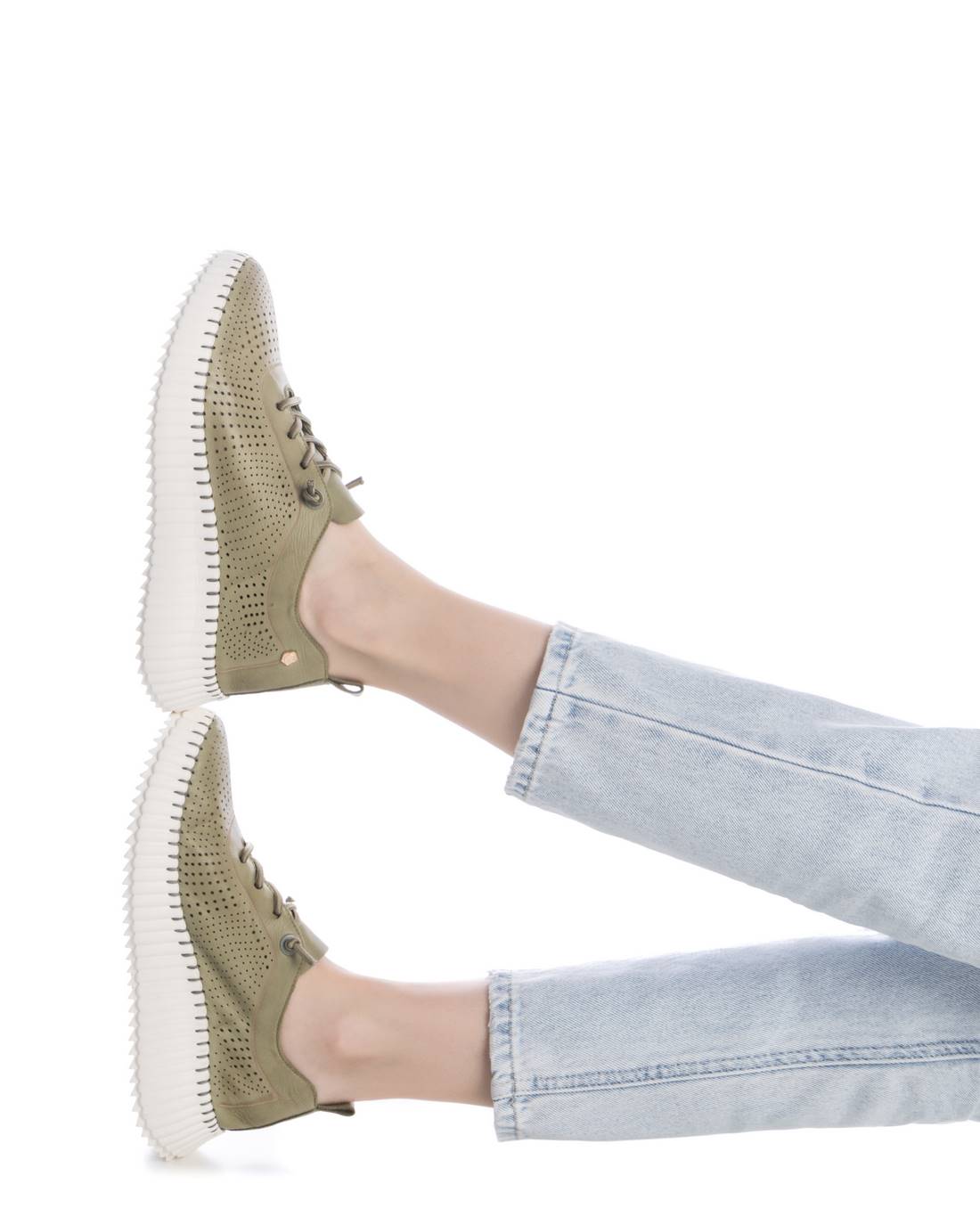 Carmela 16236904 sneaker cuir kaki lacets