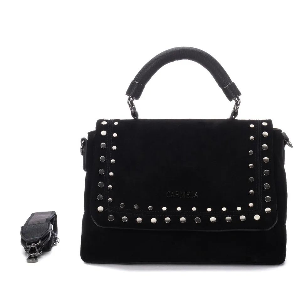 Carmela 18623503 bandoulière daim noir cloutée