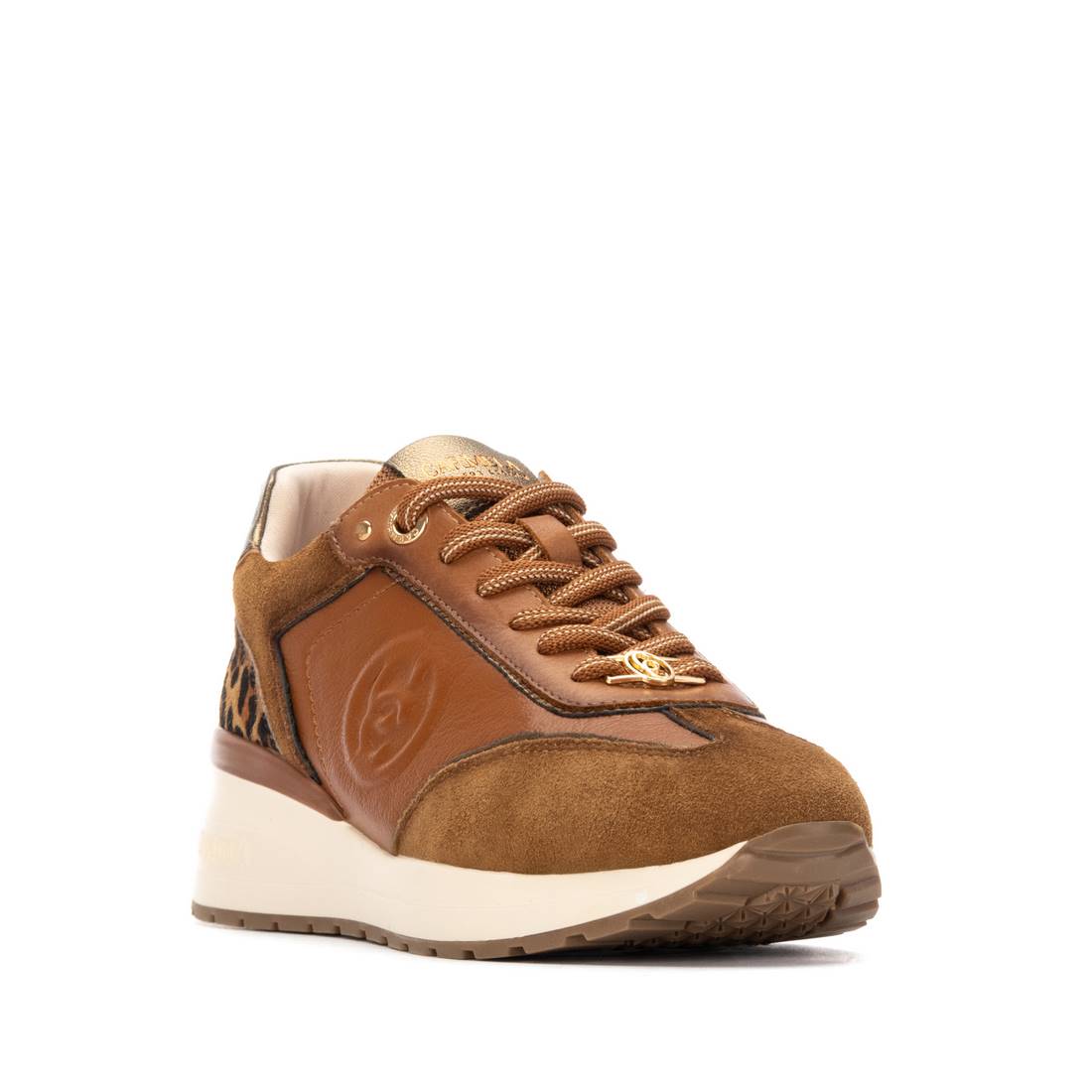 Carmela 16244103 baskets femme camel cuir lacets
