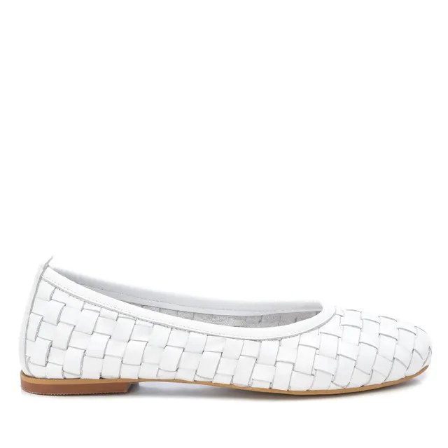 Carmela 16079603 ballerine blanche cuir tressé plat