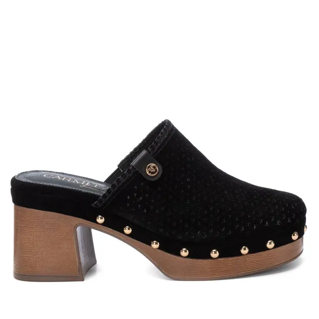 Carmela 16222004 sabot femme noir cuir talon 7 cm