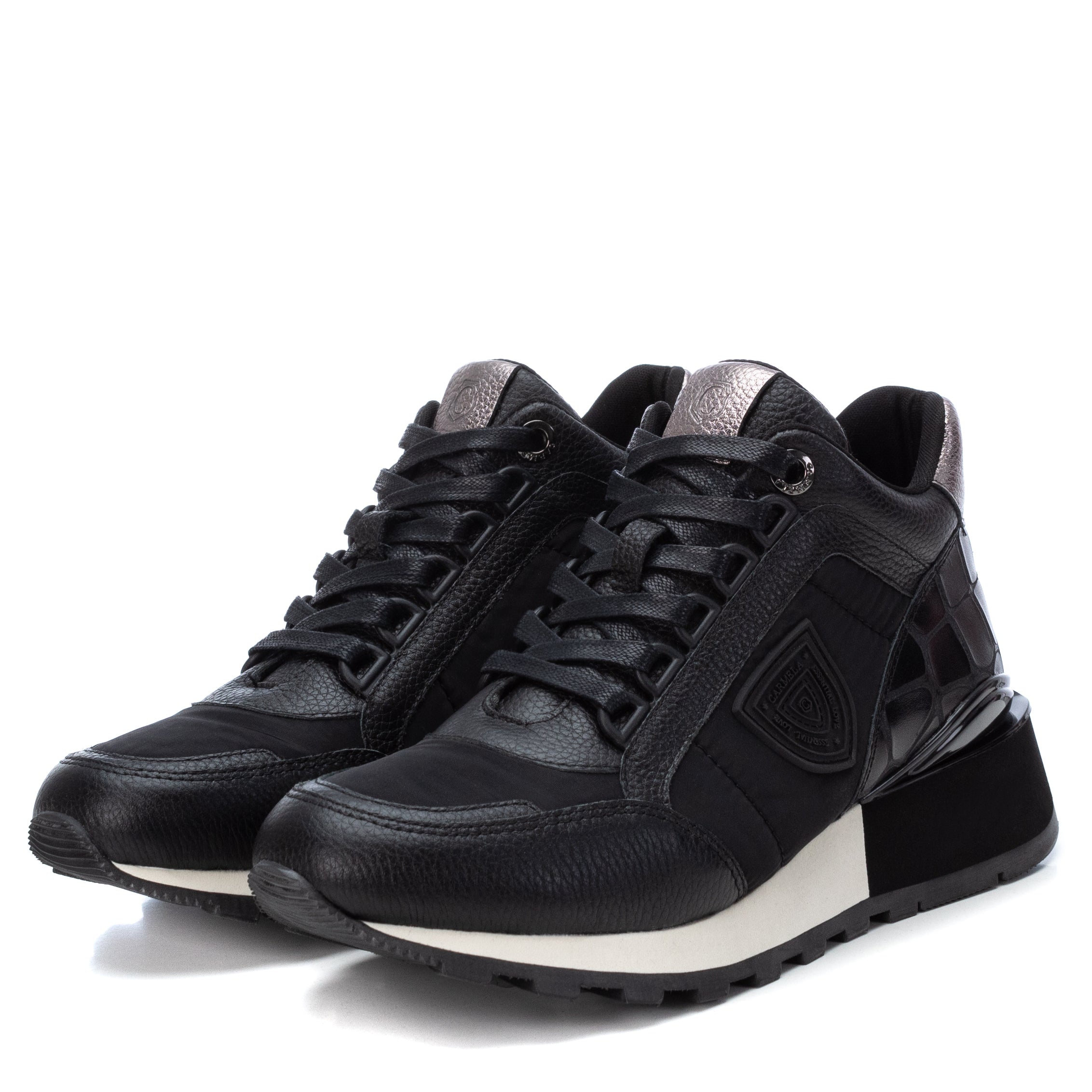 Carmela 16014401 basket montante cuir noir
