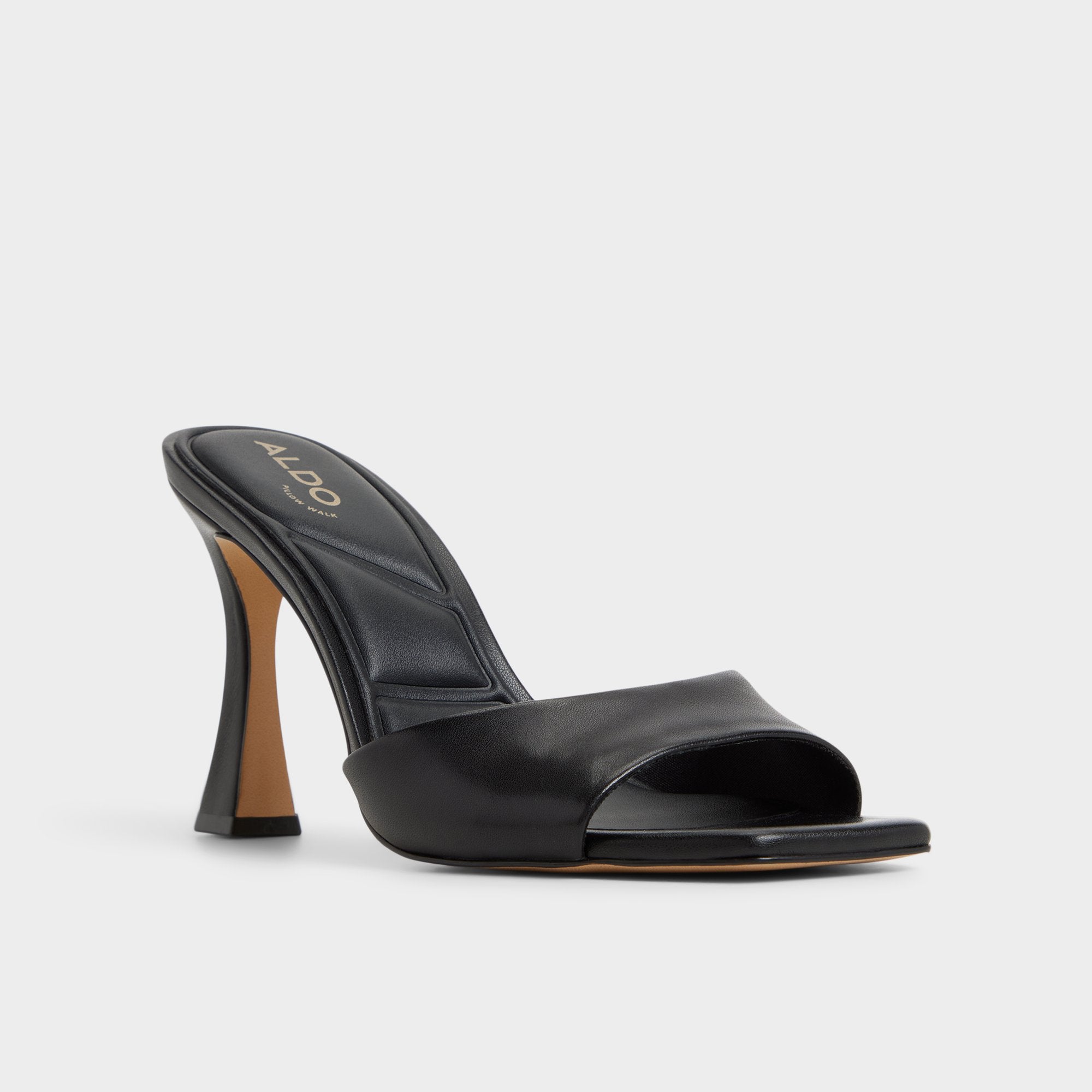 ALDO Jennifer escarpins cuir noir talon évasé