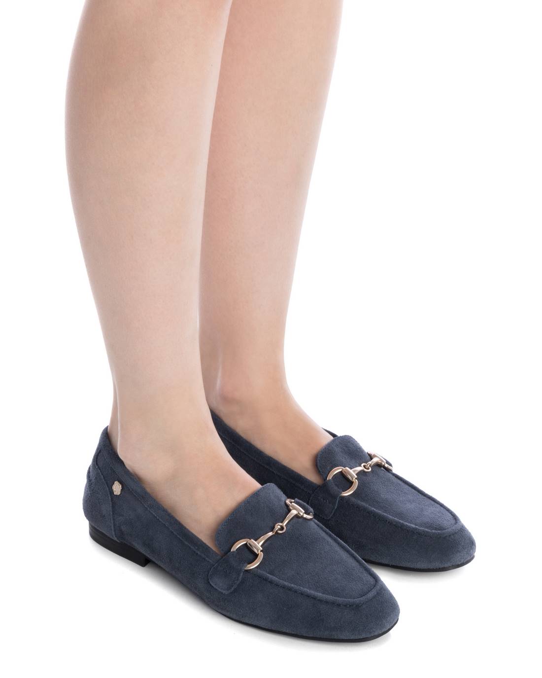 Carmela 16217505 mocassin cuir bleu marine plat