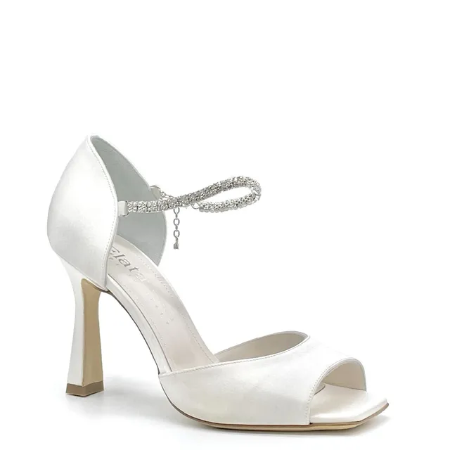 Elata S2305 sandale soie blanche talon 9,5 cm