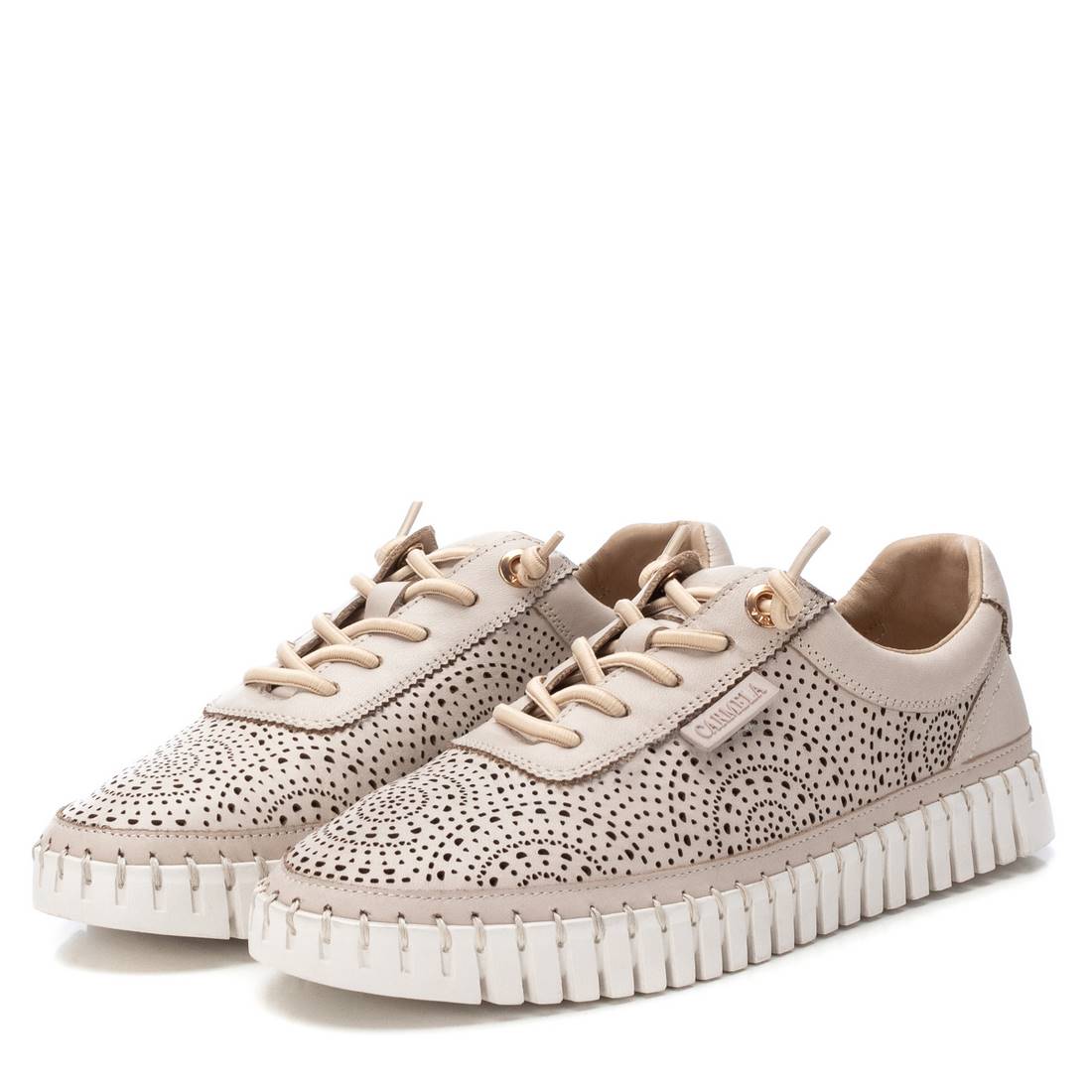 Carmela 162327 16232702 chaussure cuir beige à lacets