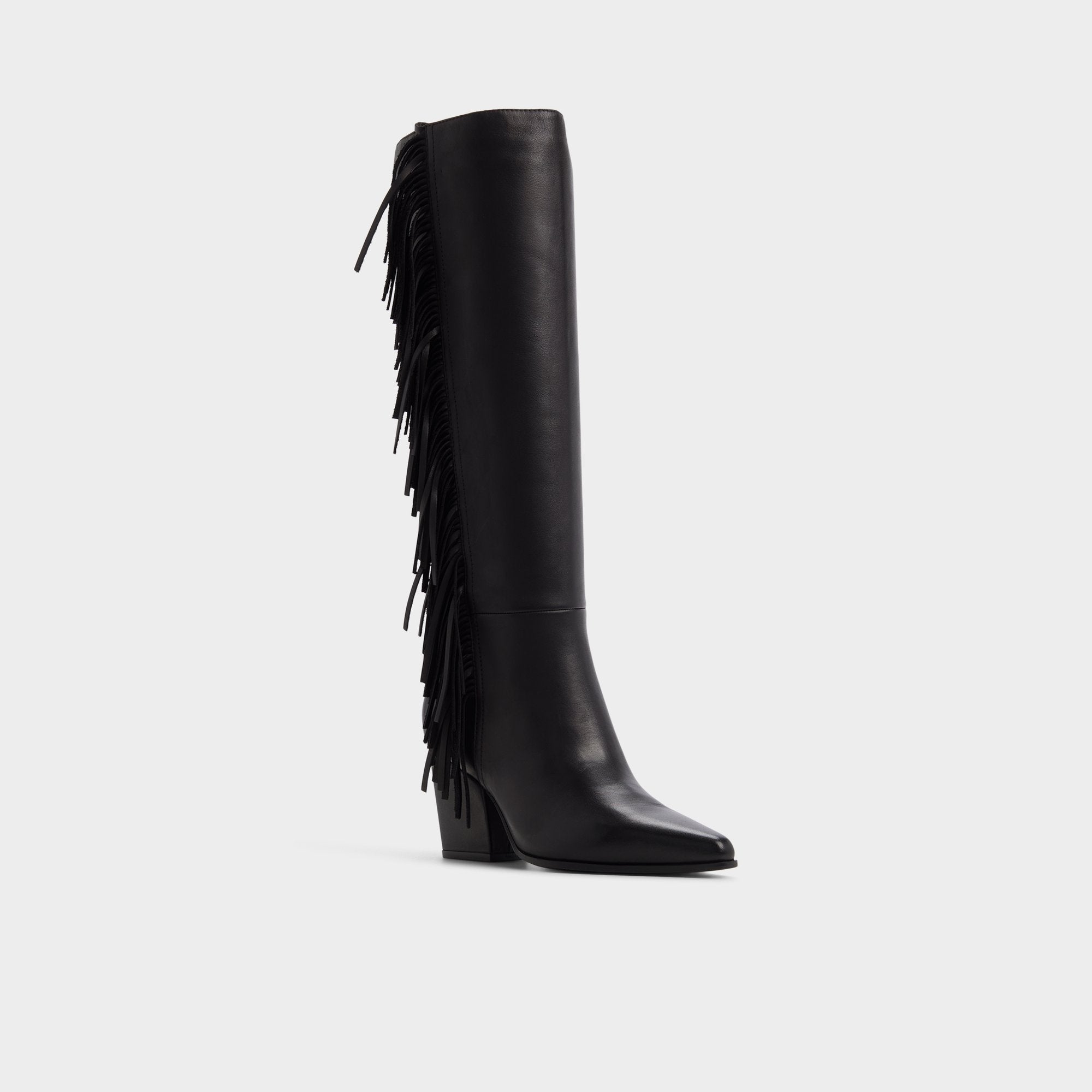 ALDO Kaelya bottes hautes noires franges talon bloc