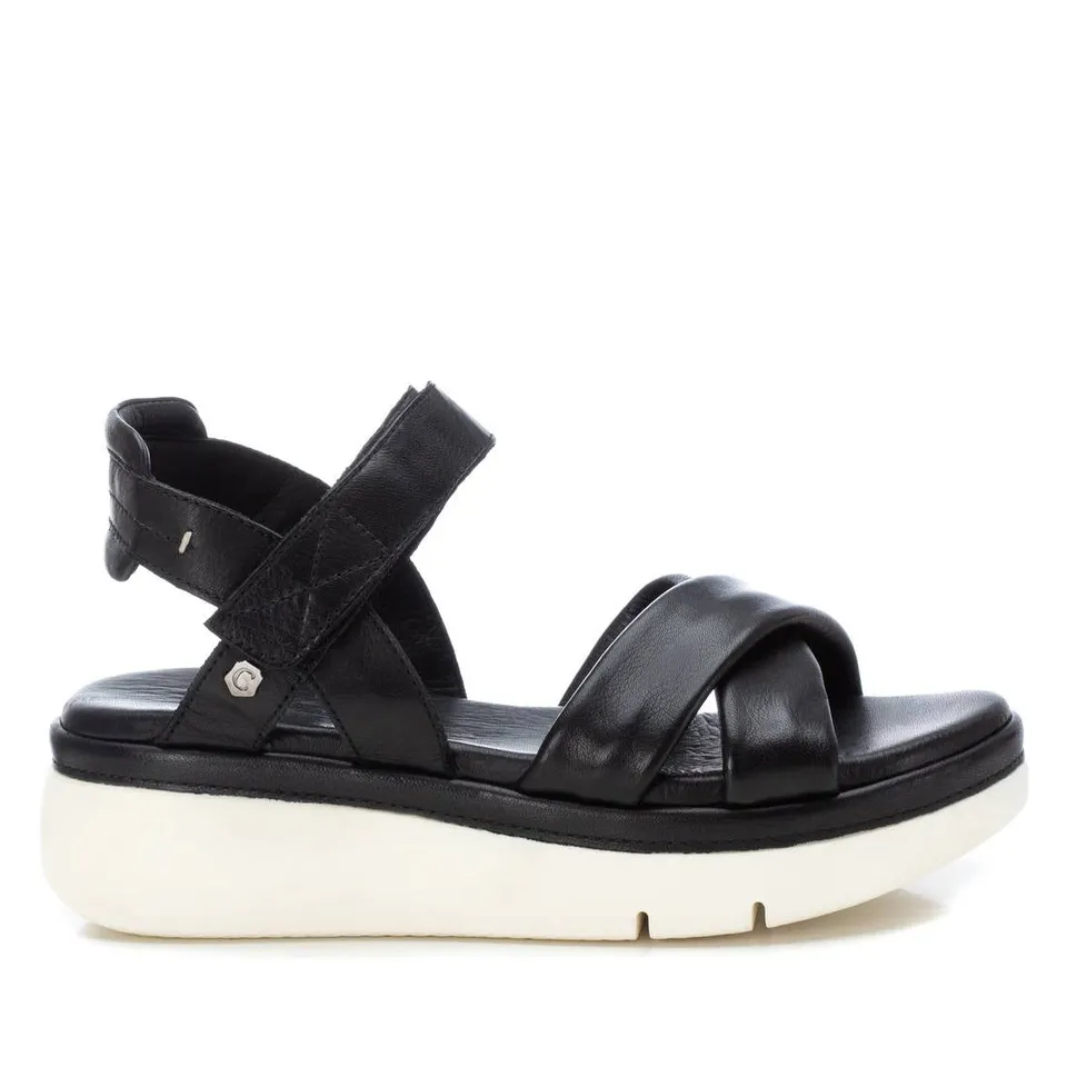 Carmela 06859605 sandale femme noir cuir plateforme
