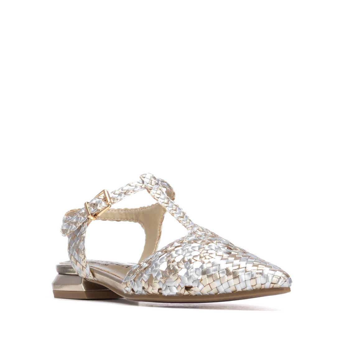 Carmela 16313201 sandales femme doré tressé cuir plat