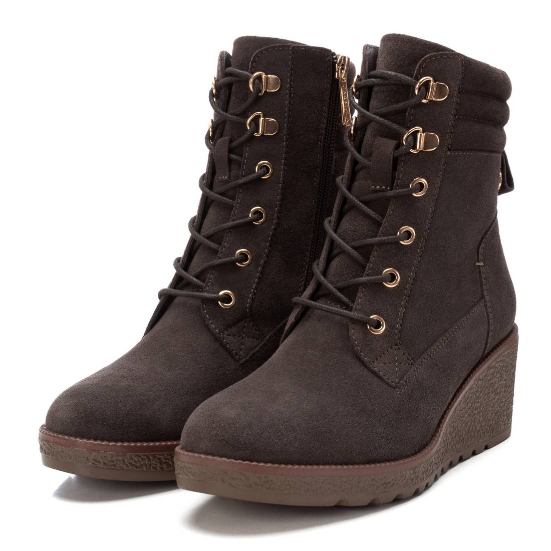 Carmela 16192105 boots femme gris cuir compensé 7 cm