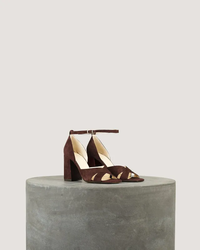 Tila March Gabrielle sandale daim Prune talon 8 cm