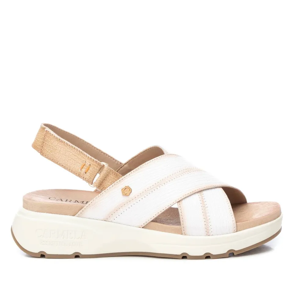 Carmela 16148103 sandales cuir blanc plates