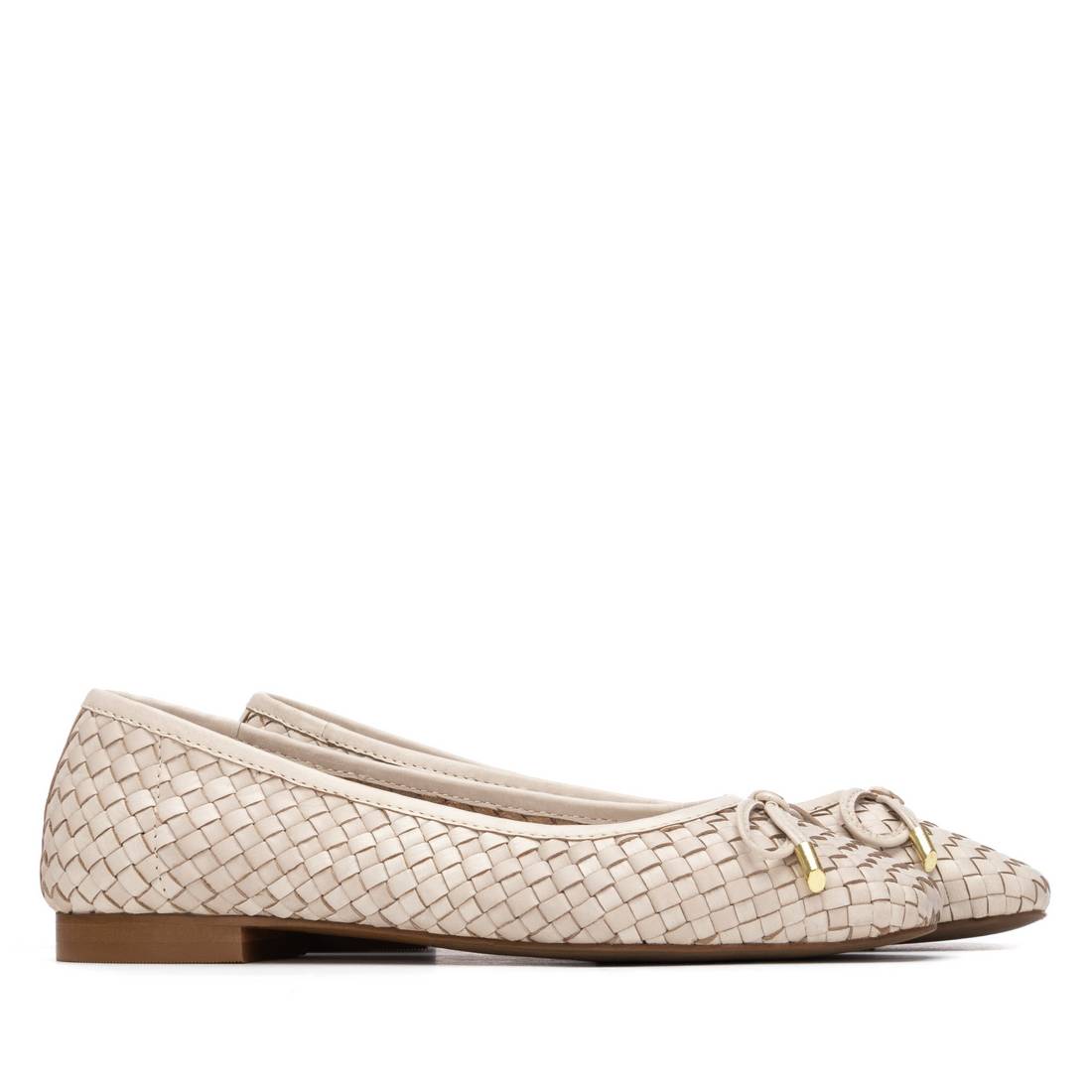 Carmela 16329602 ballerines cuir blanc tressé plat