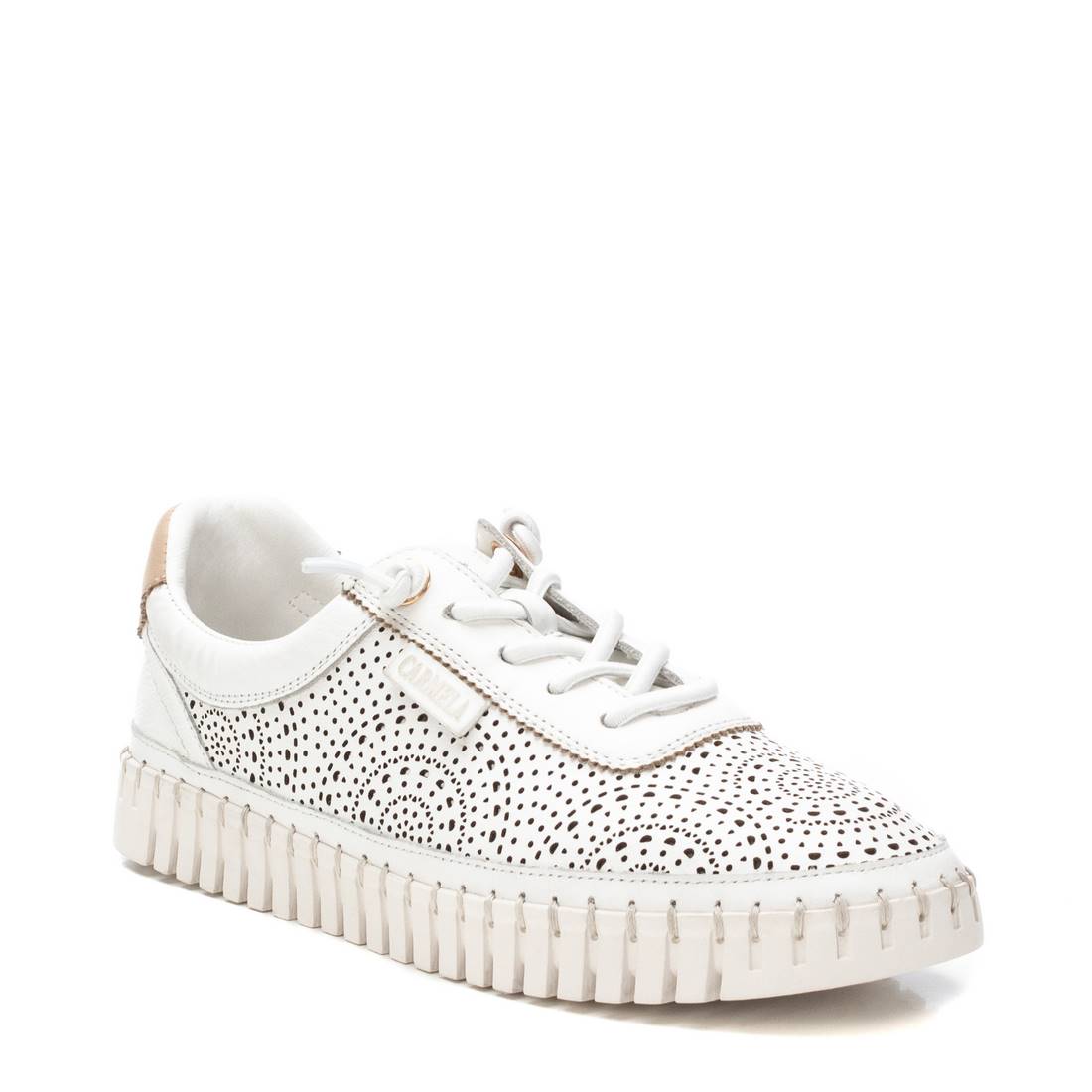 Carmela 16232701 basket femme blanc cuir ajouré