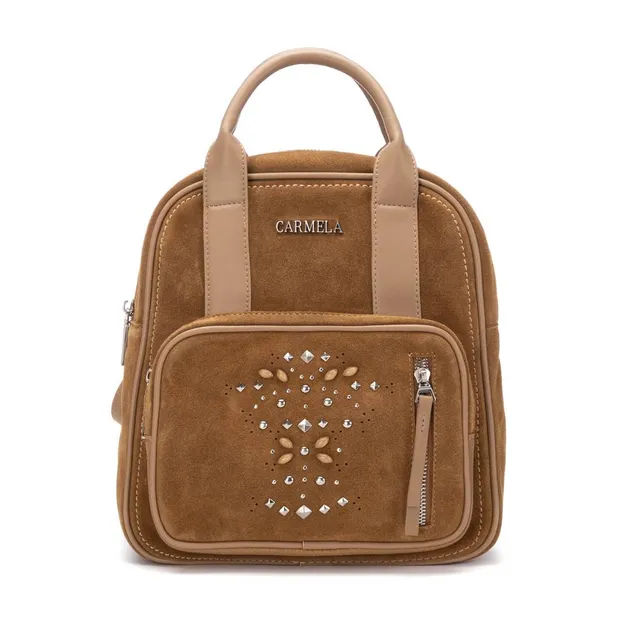Carmela 18620602 sac à dos camel cuir véritable