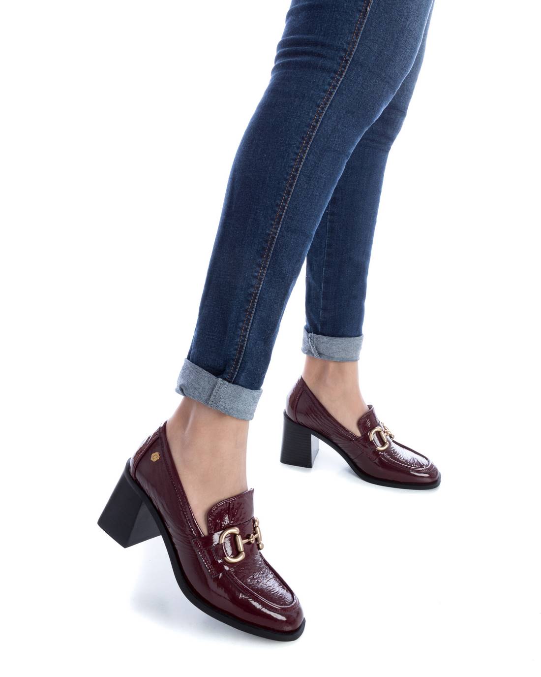 Carmela 16115702 mocassins cuir rouge verni talon 7 cm