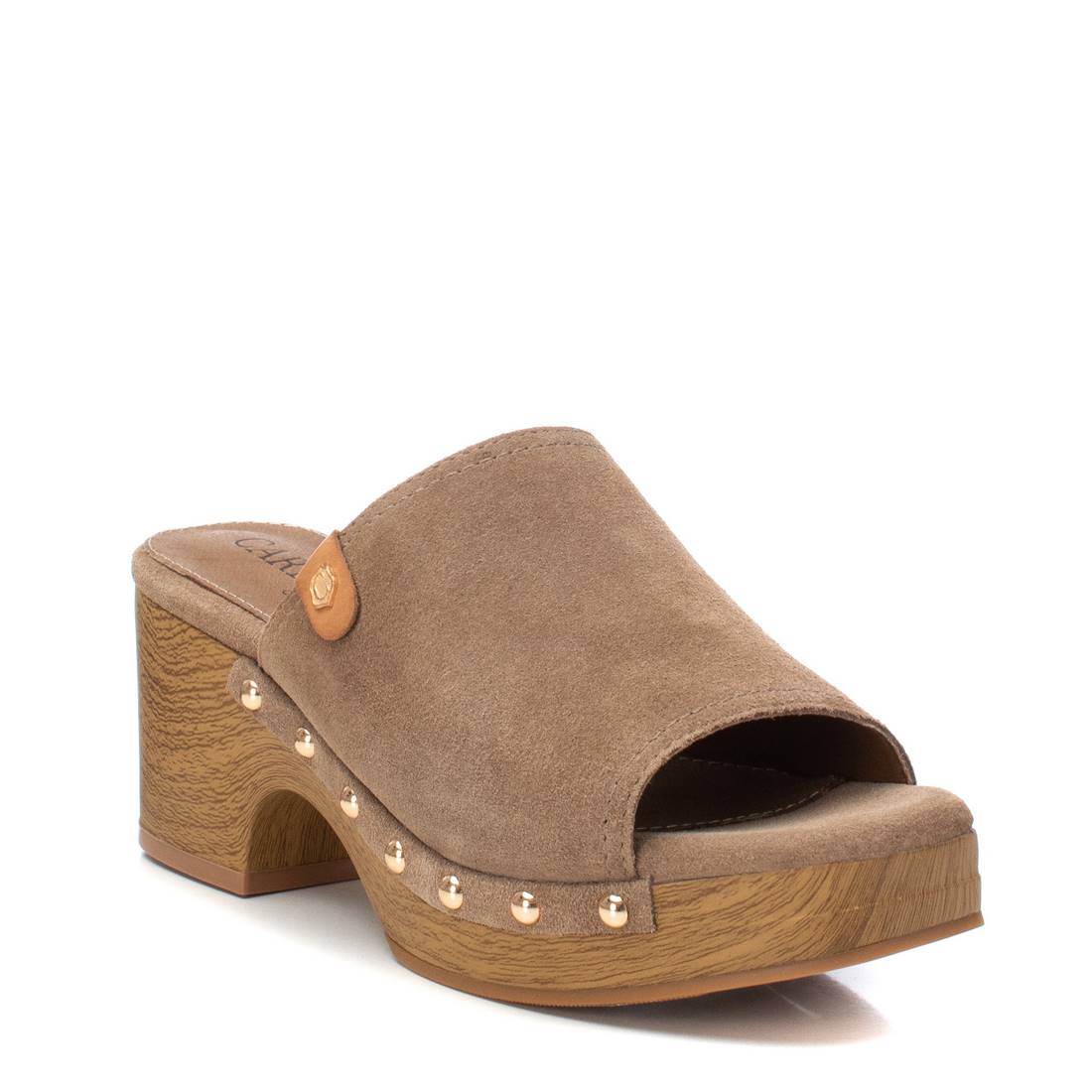 Carmela 16161205 sandale cuir marron talon bois