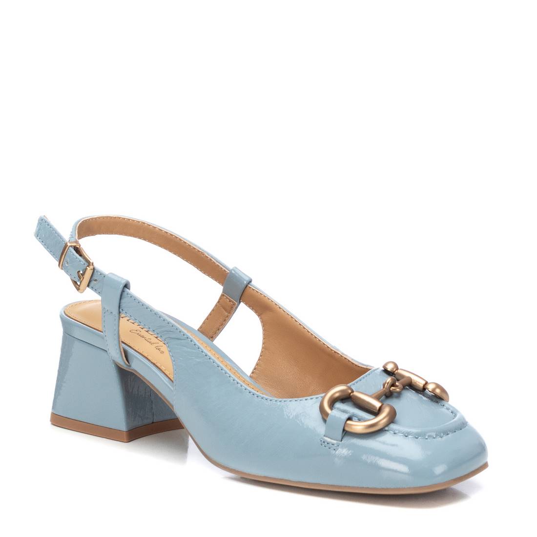 Carmela 16144304 mocassin bleu cuir verni talon bas