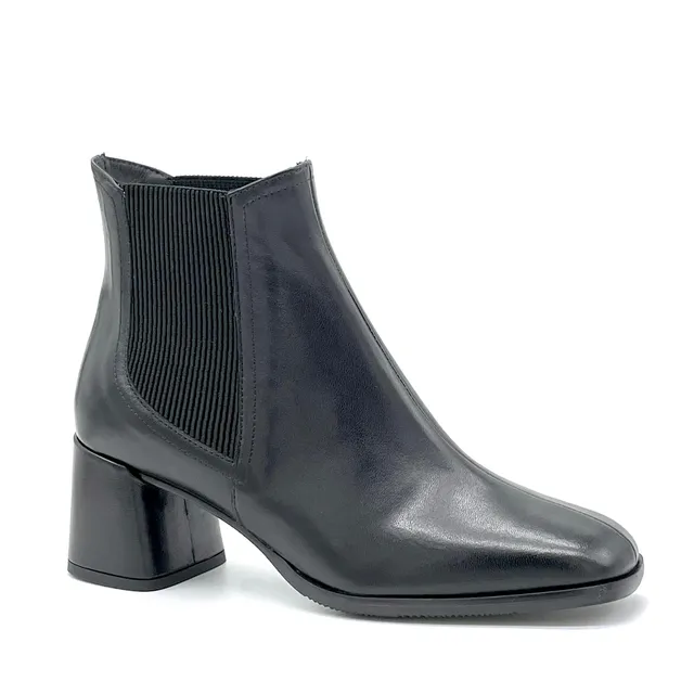 Elata 55543 bottine cuir noir talon 5,5 cm
