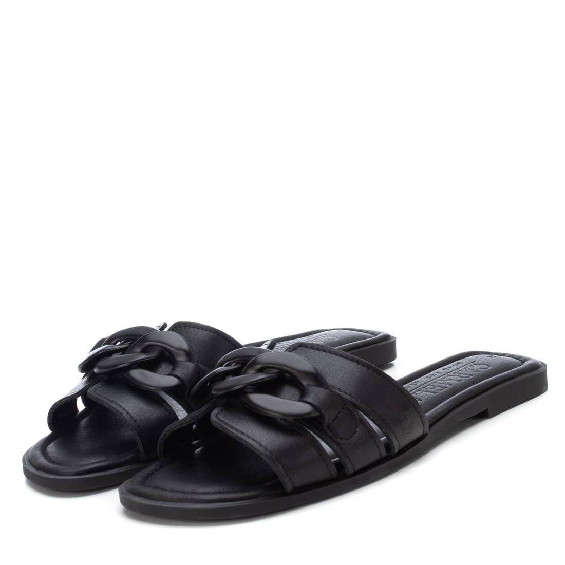 Carmela 16054303 sandale cuir noir chaîne