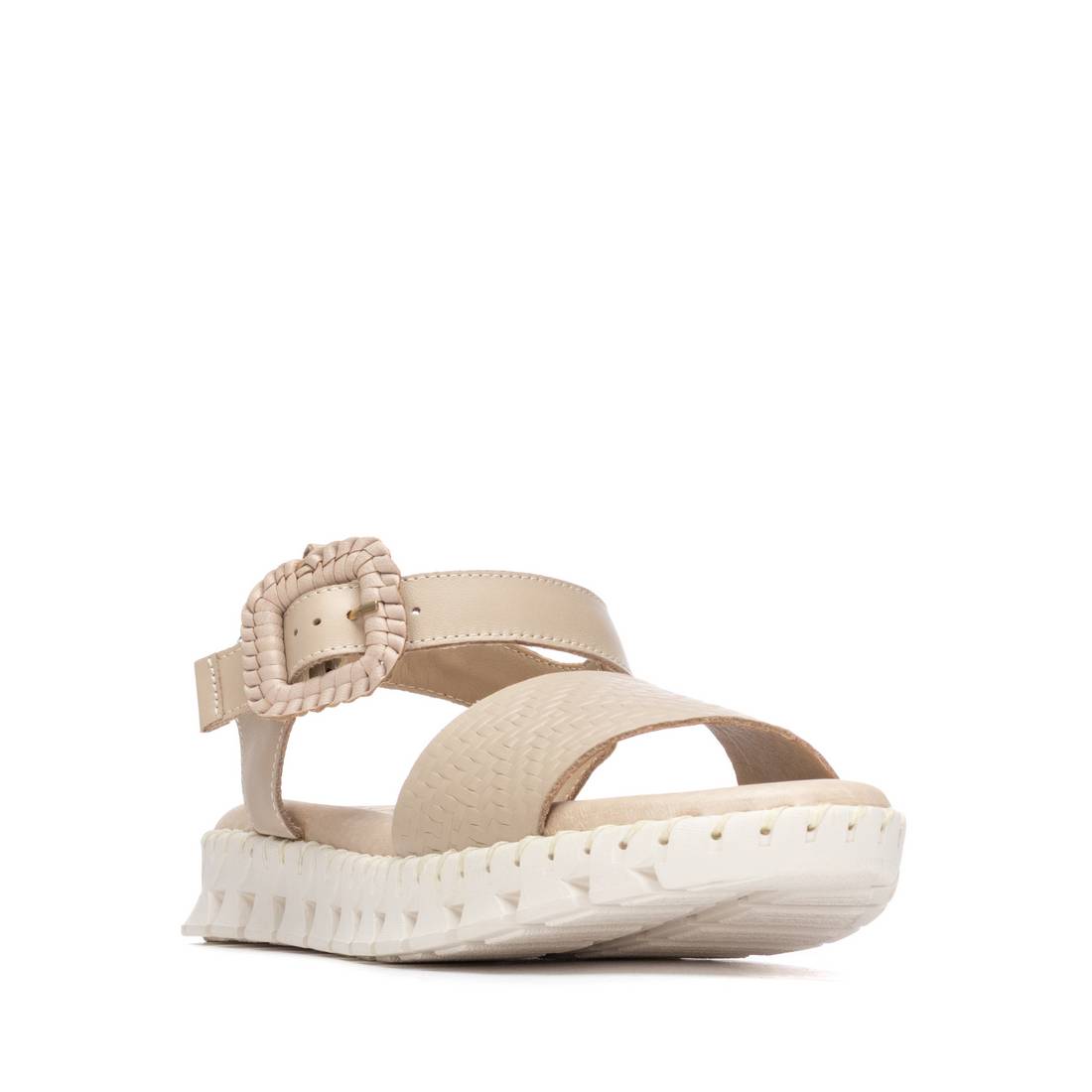 Carmela 16326602 sandales femme cuir beige plates