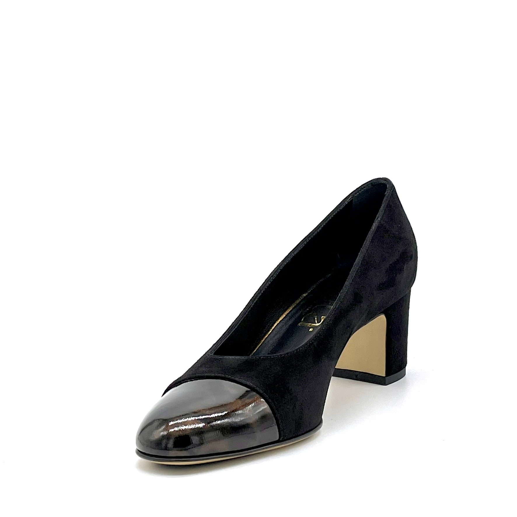 Elata 56521 escarpins daim noir écaille talon 5,5 cm point 37