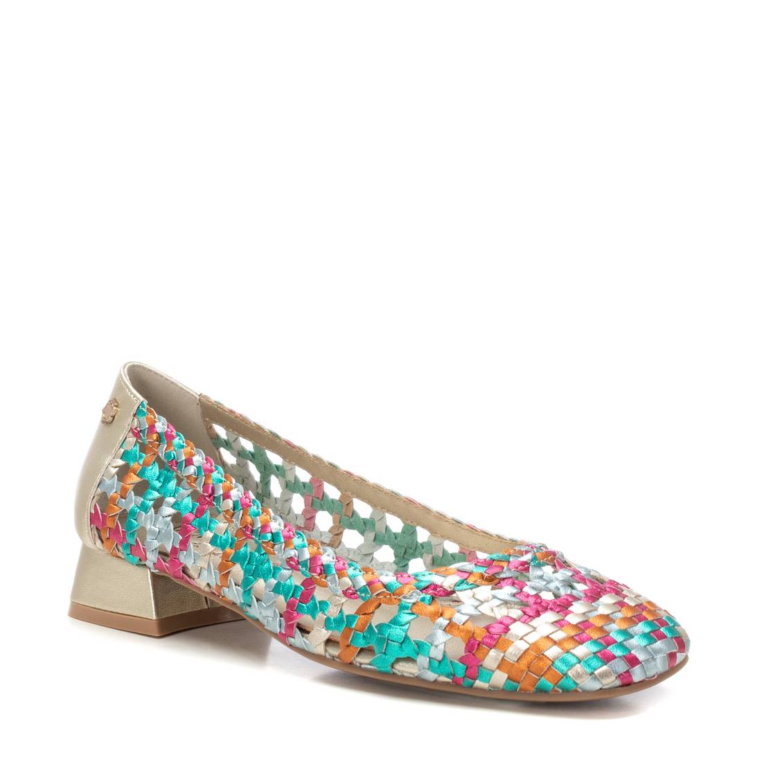 Carmela 16218607 ballerine cuir multicolore tressée
