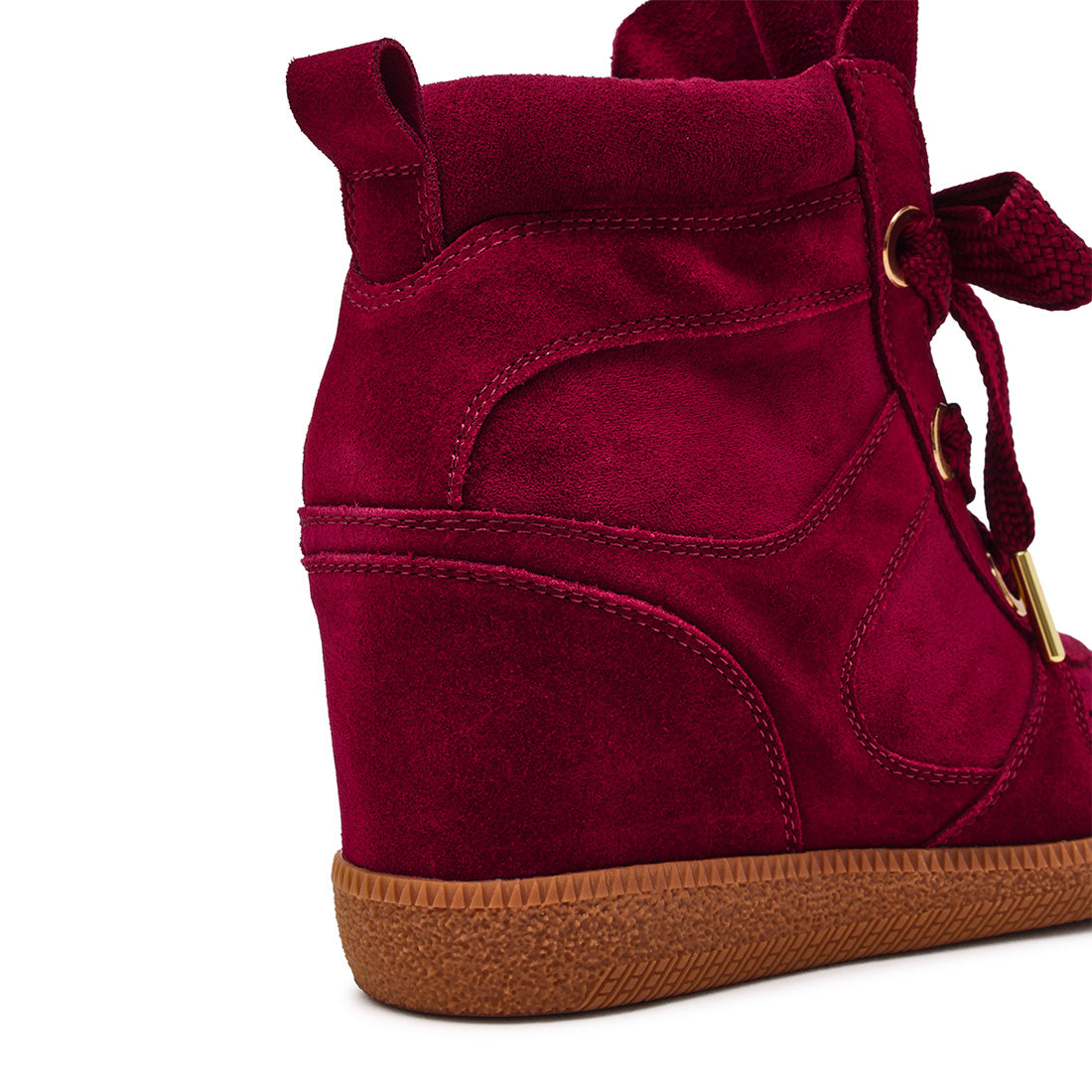 Steve Madden Mables baskets daim bordeaux compensées