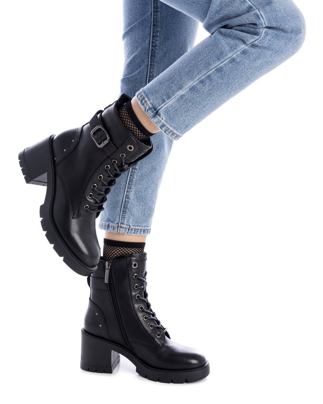 Carmela 16190101 bottines femme cuir noir semelle épaisse