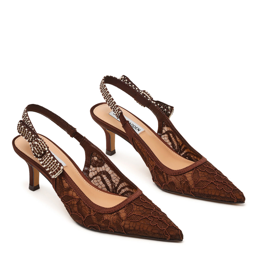 Steve Madden Ensemble escarpins marron dentelle talon 7 cm