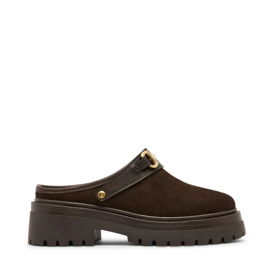 Steve Madden Erba mules sabots daim marron talon 4 cm