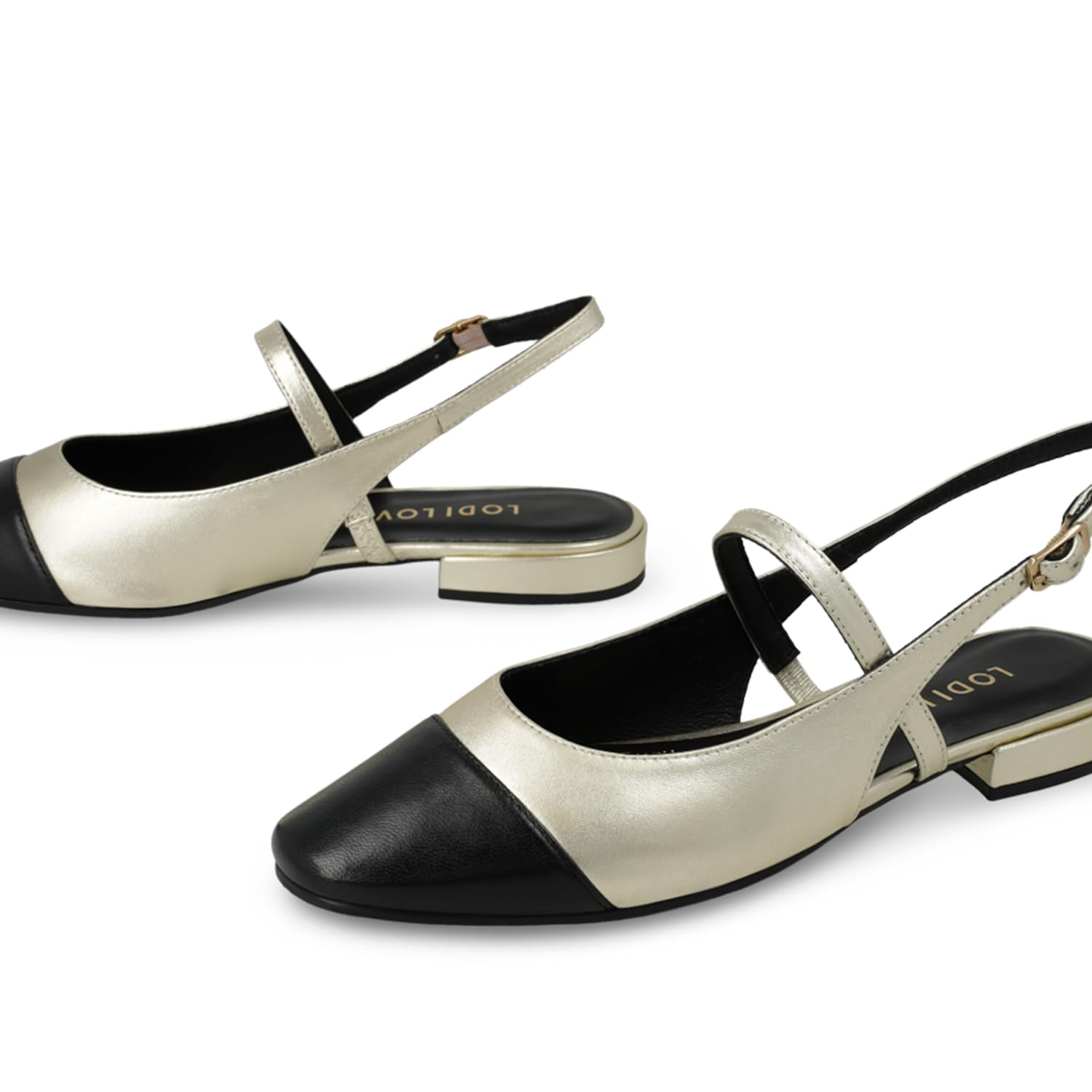 LODI AMB5327 ballerines dorées cuir véritable