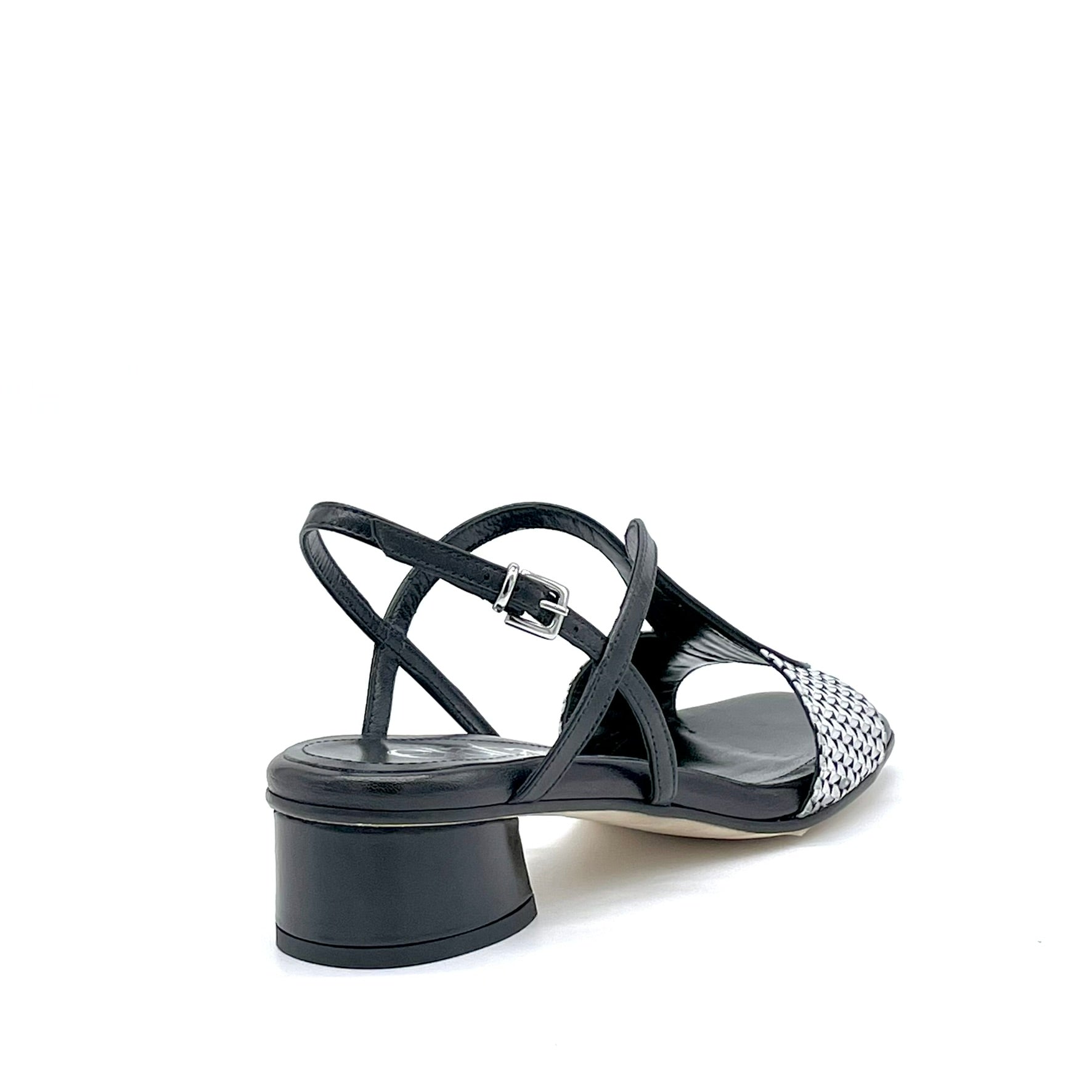 Elata 16131 sandales cuir noir petit talon 3,5 cm