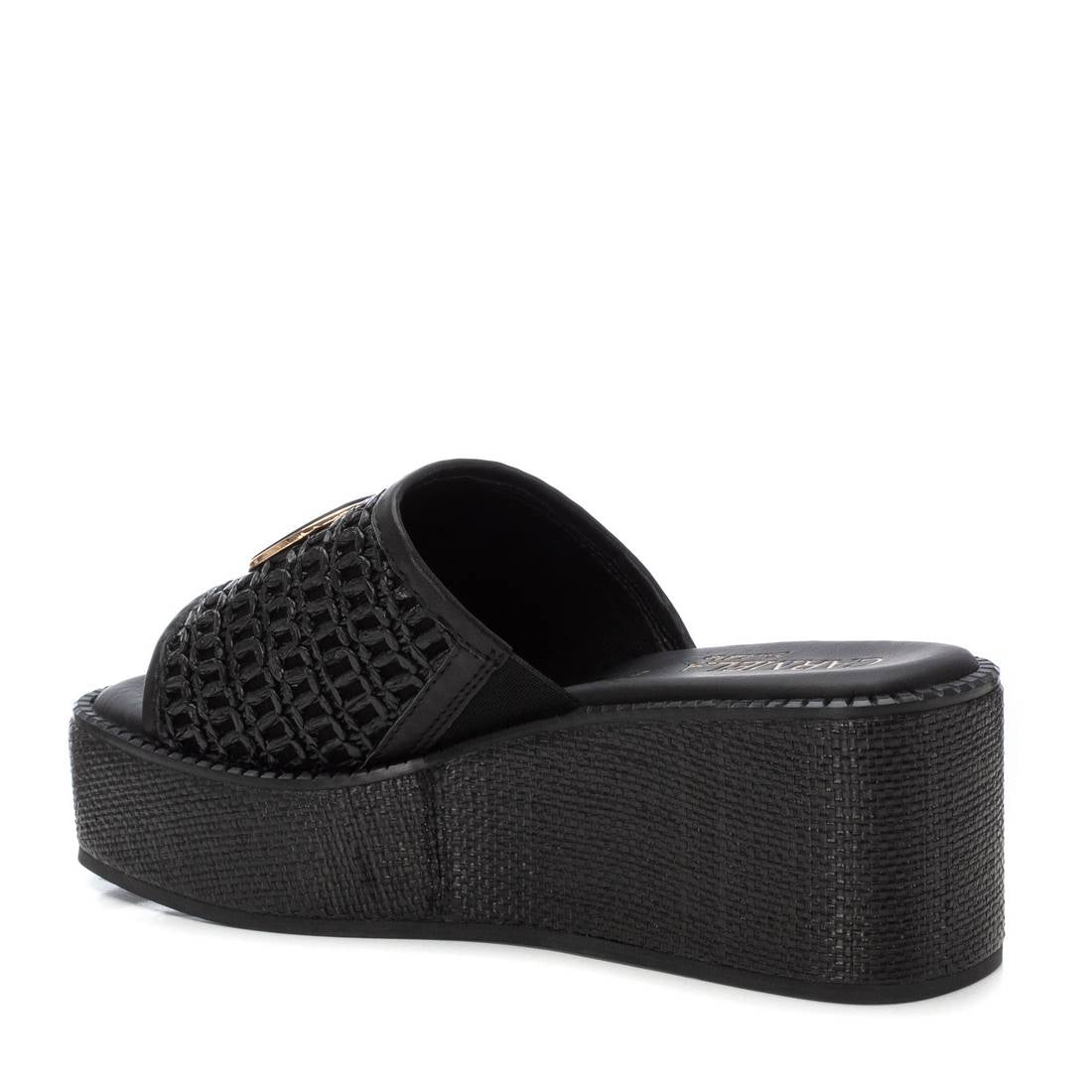 Carmela 16223501 sandale compensée noir raphia