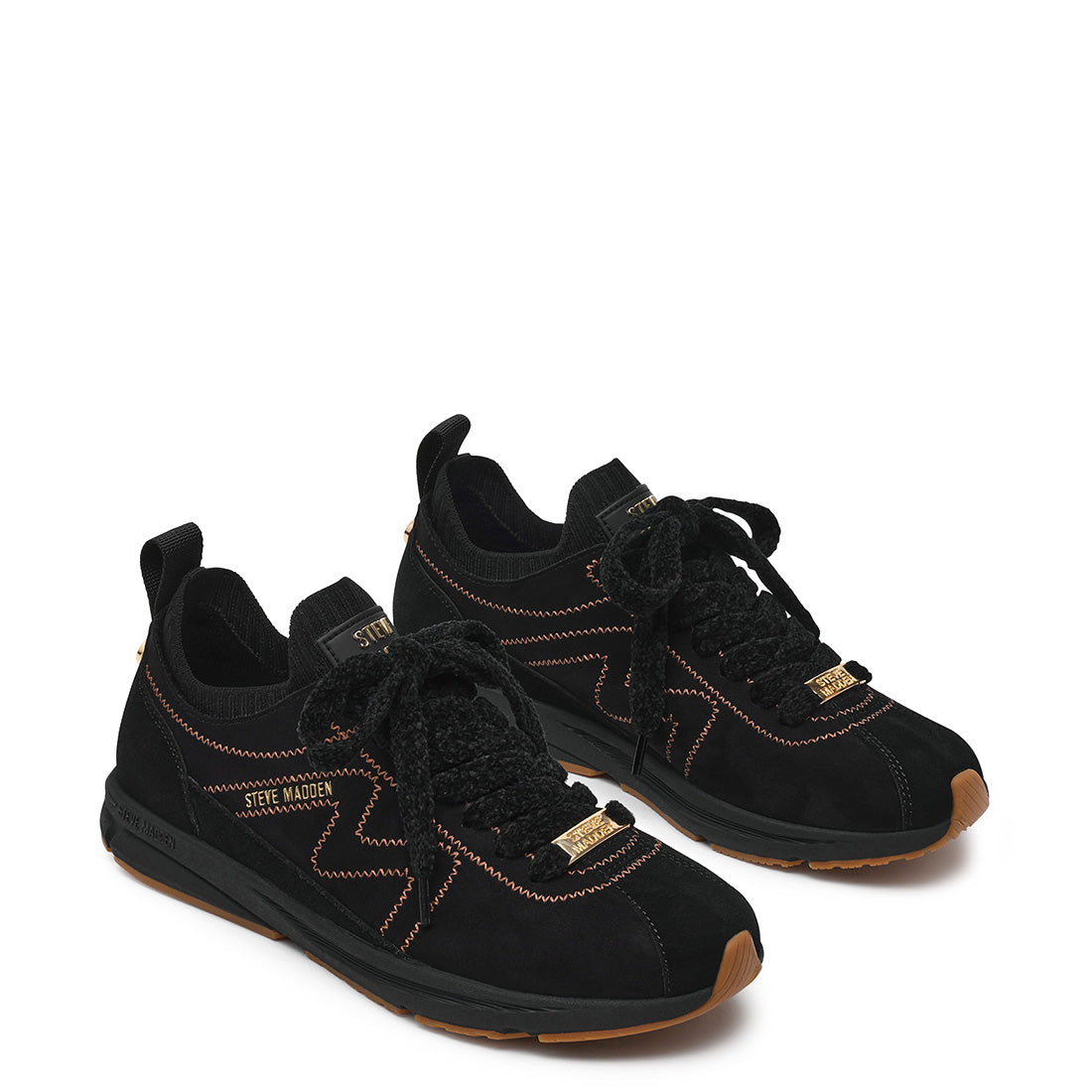 Steve Madden Covert baskets noir suède plates