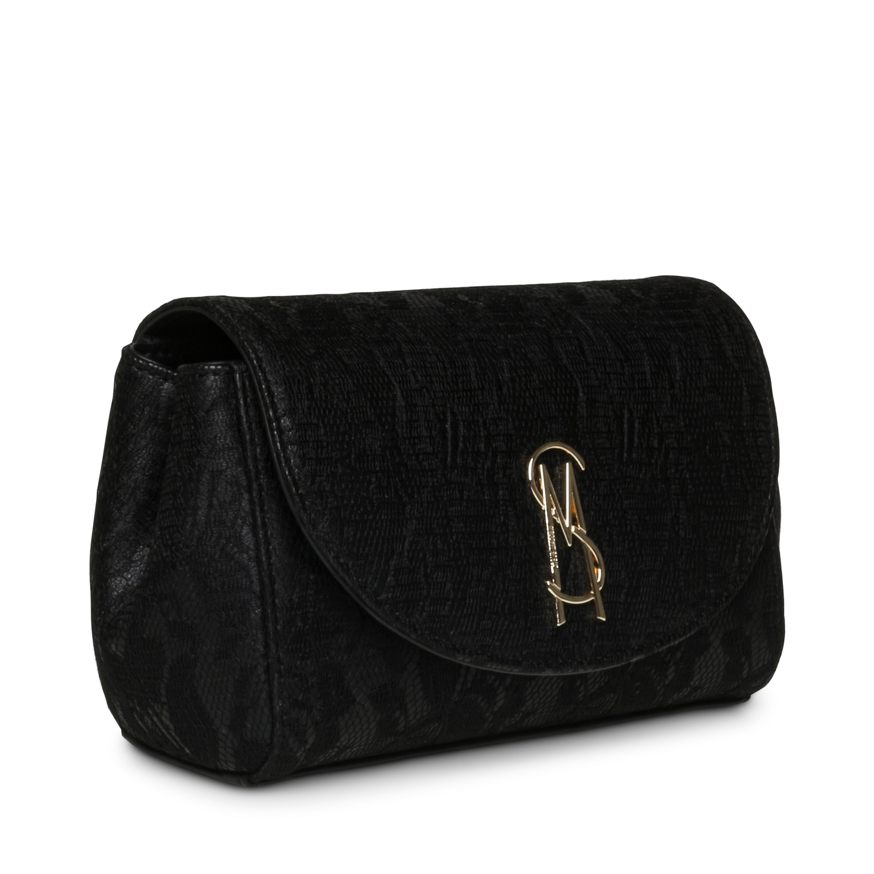 Steve Madden Bnylah sac bandoulière noir or rabat