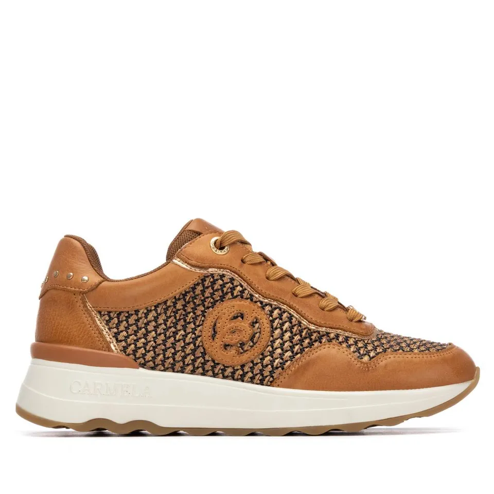 Carmela 16323902 basket femme compensée camel été