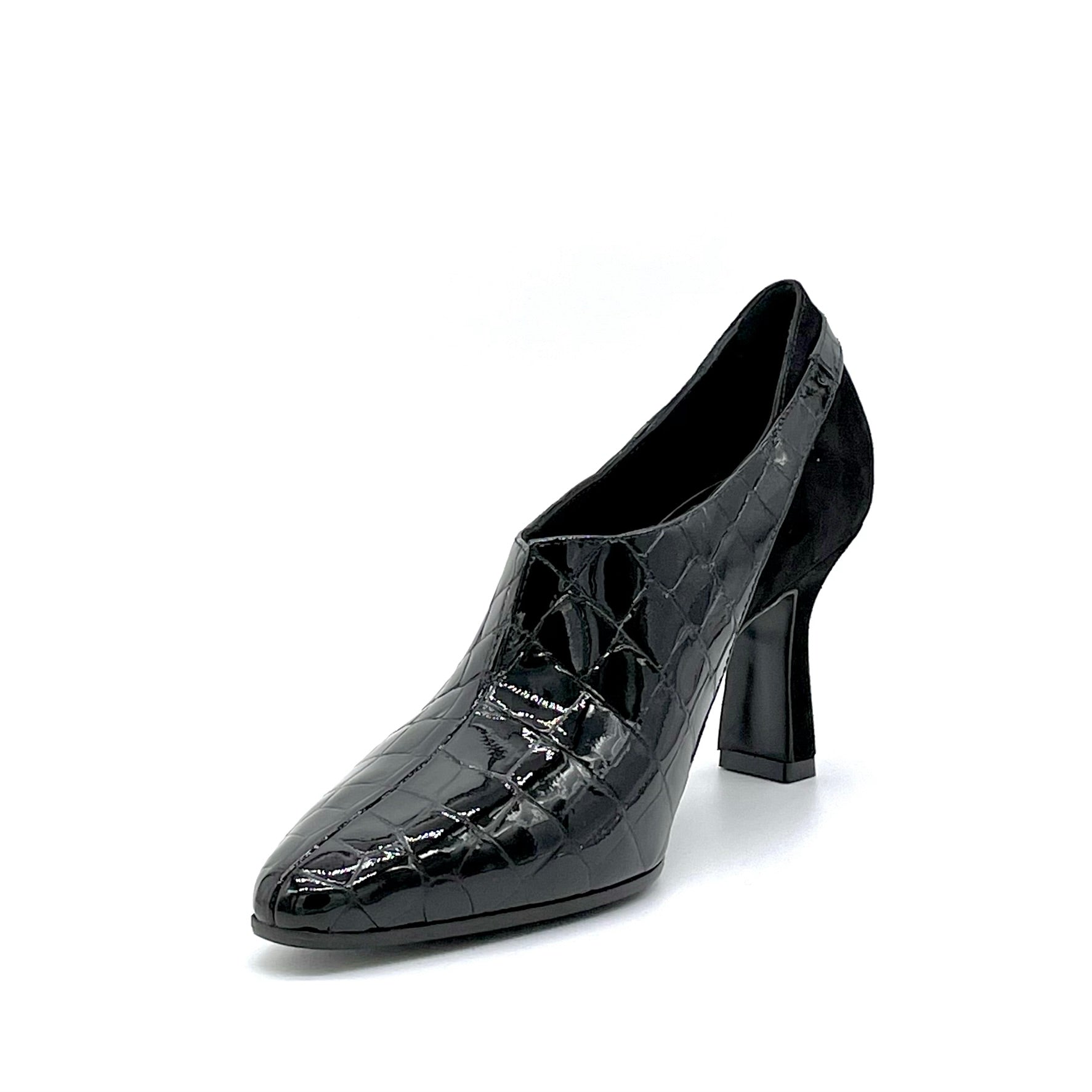 ELATA 52507 derbies cuir noir talon 7,5 cm