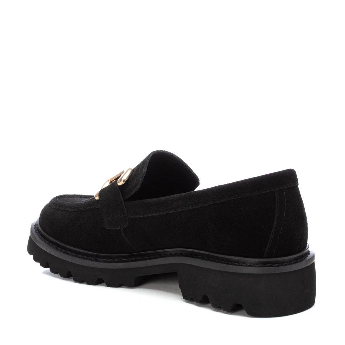 Carmela 16195201 mocassin femme noir serraje chaîne